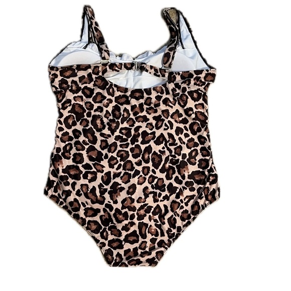 Unbranded Leopard Print One Piece Swimsuit | Ruched Tummy Control | Size 18 - Picture 2 of 2